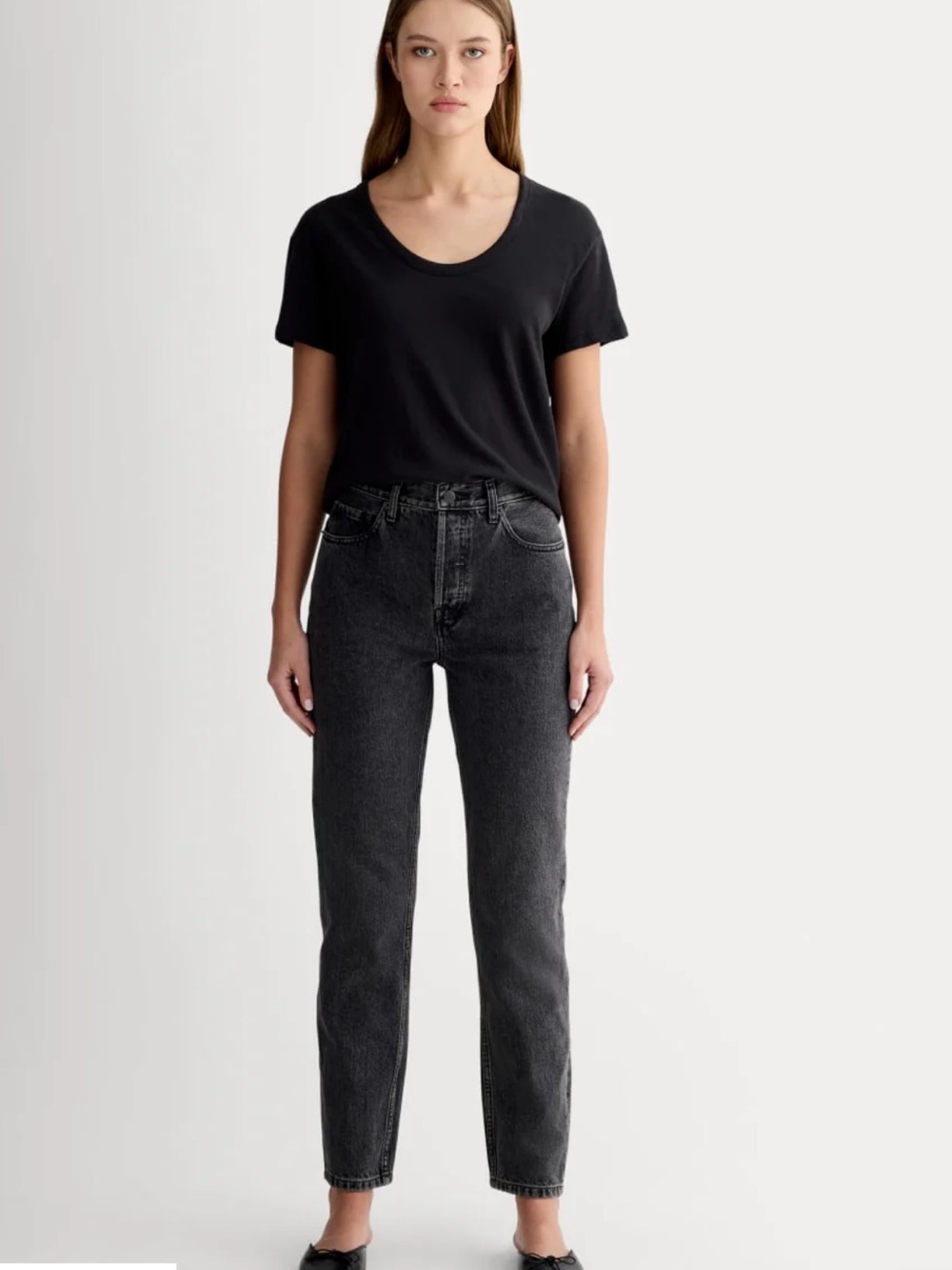 Everlane THE ’90S CHEEKY JEAN in Washed Black NEW Size 24